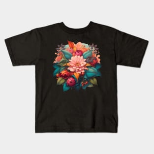 sublimation design with spring blooming flowers Kids T-Shirt